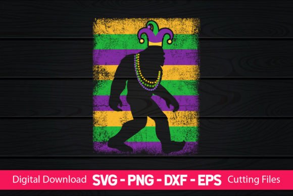 Bigfoot Funny Mardi Gras Graphics for Crafts