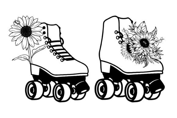 Derby and Sunflower SVG Roller Derby Graphics for Crafts