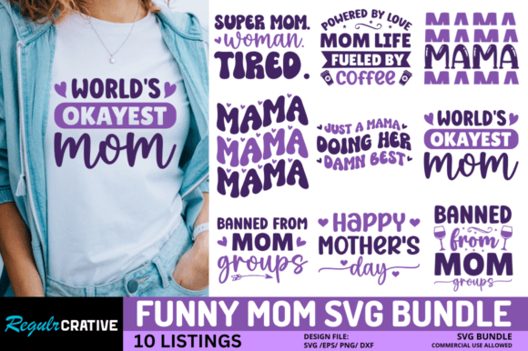 FREE Mom SVG Bundle for Crafts and Graphics
