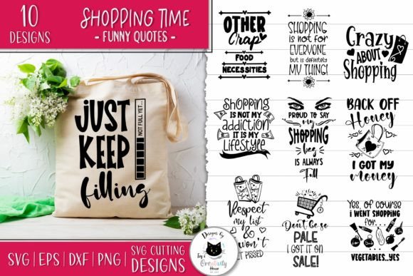 Fun Shopping Quotes SVG for Graphics and Crafts