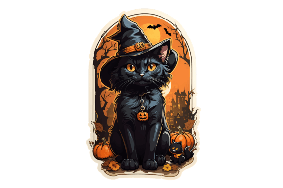 Funny Halloween Cat PNG SVG for Crafts and Graphics