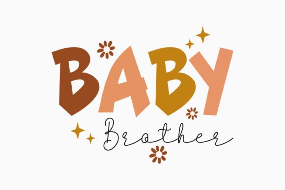 Retro Boho Baby Graphics for Crafts